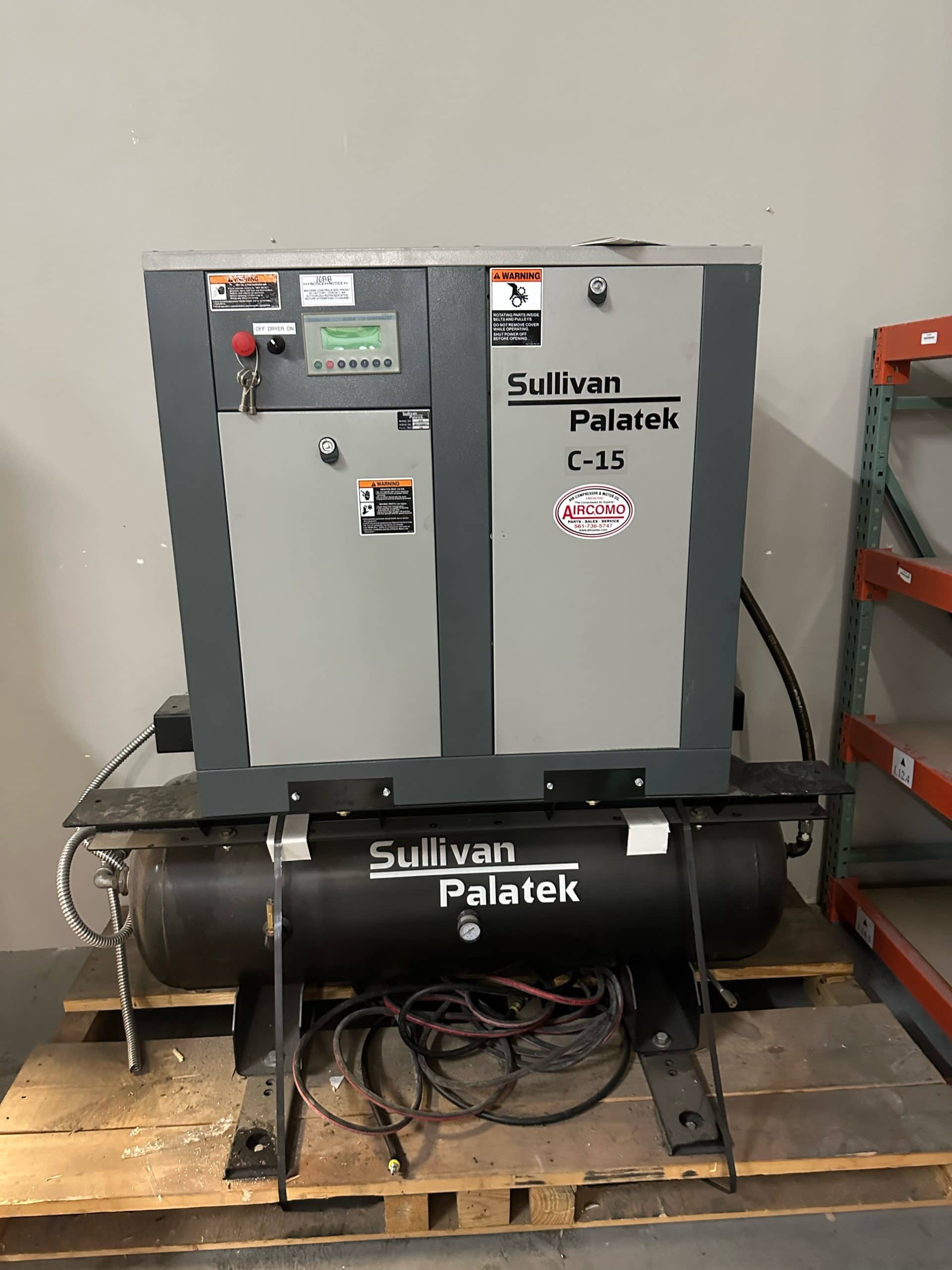 15 HP Sullivan Palatek C 15 Rotary Screw Air Compressor 2017