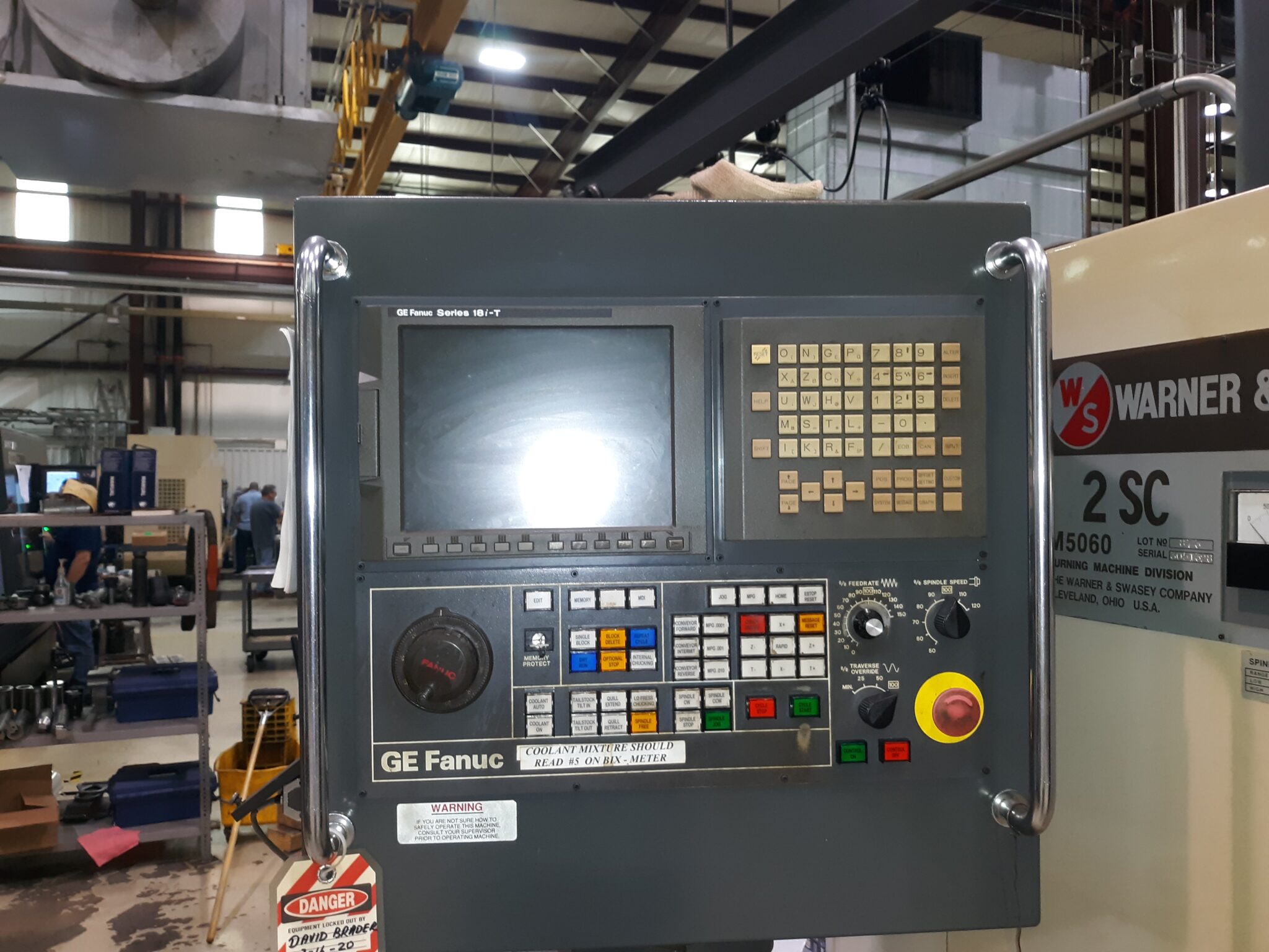 Warner Swasey 2SC M5060 CNC Lathe, 2004- Chip Conveyor, 4 5/8" Bore ...