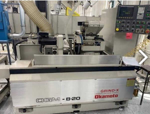 Okamoto OGM 8-20U OD/ID Cylindrical Grinder, 1999- Coolant Tray, Mist Collector