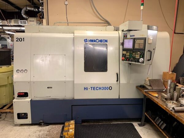 Hwacheon Hi-Tech 300 CNC Lathe, 2004  - Live Tooling, Tailstock, Tool Setter