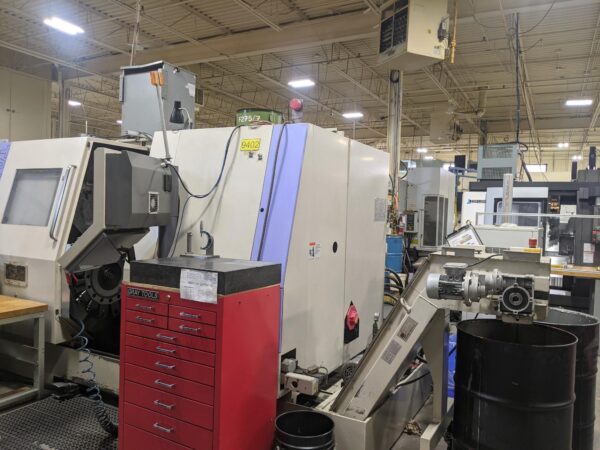 Takisawa TMM-200 Multi Axis CNC Lathe, 2004 - Sub Spindle, Chip Conveyor - Image 6