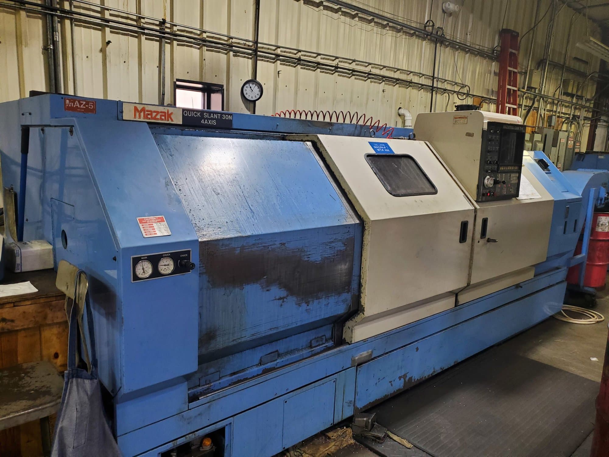 Mazak Quick Slant 30N 4 Axis CNC Lathe, 1988- Chip Conveyor, 10