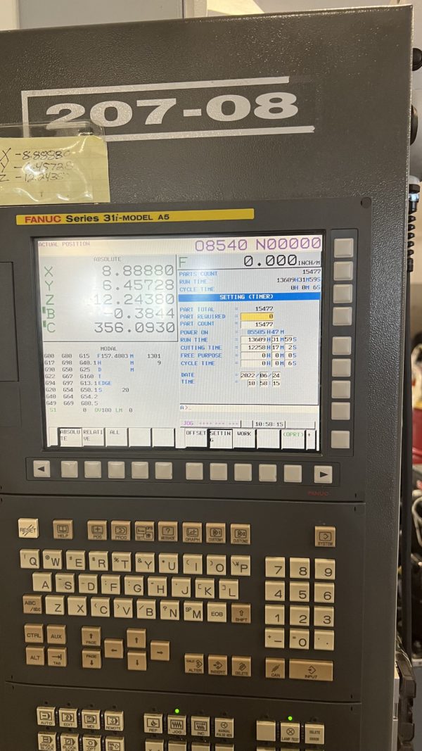 Chiron FZ 08KS MAG VMC, 2010- 5 Axis, Blum Laser, Fanuc 31iMA5 Control, G-Code Capabilities - Image 2