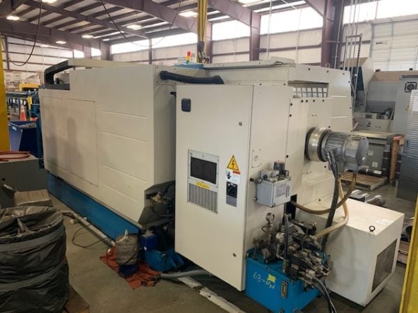 Kingston CL38Ax2000 CNC Lathe, 2013- Fanuc Control, Big Bore, Chip Conveyor - Image 9