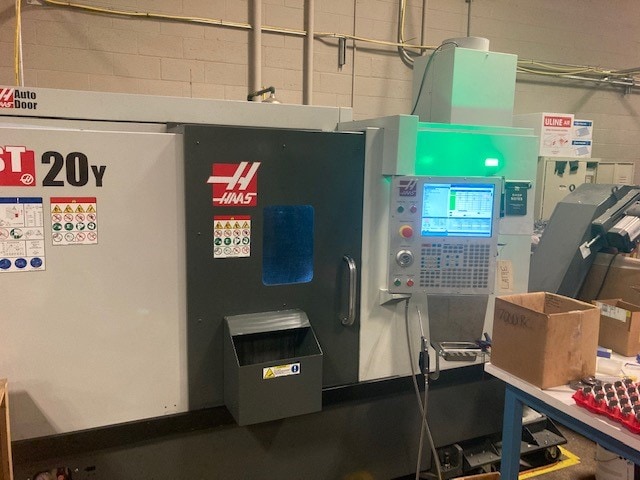 Haas ST-20Y CNC Lathe, 2019- Sub Spindle, Tool Presetter, 24 Station Turret, Tooling Included