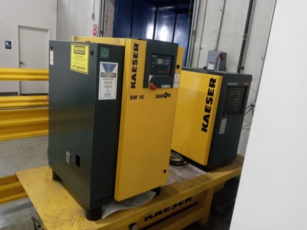 15 HP Kaeser SM-15 Rotary Screw Air Compressor, 2016 - Includes Dryer and 150 Gallon Tank