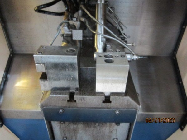 Takamaz XD-8 Twin Spindle CNC Lathe, 2003 - Fanuc Control, Robot Gantry Loaders, Parts Infeed Conveyors - Image 4