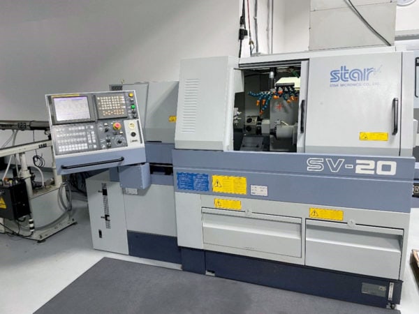 Star SV-20 CNC 7-Axis Swiss Lathe, 2001- Refurbished, Live Tooling, Spego Bar Feed, Fanuc Warranty