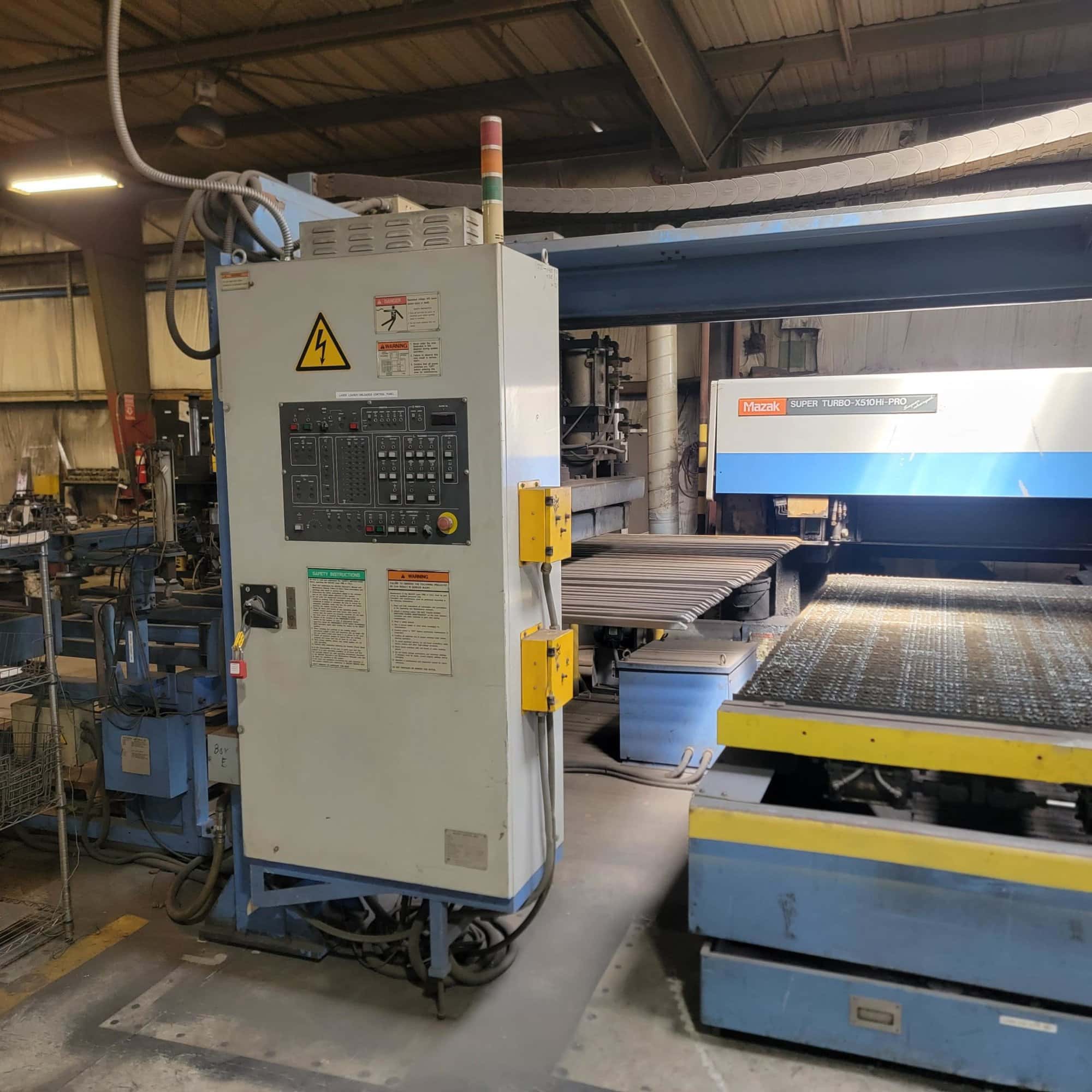 2000 Watt Mazak Super Turbo X510 CO2 Laser, 1997 - 5' x 10' Table