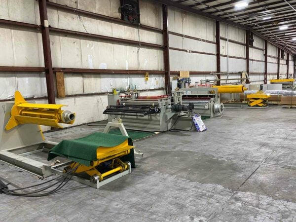 0.078" x 5' Wide Slitting Line, With Decoiler, Recoiler, & Leveling Machine