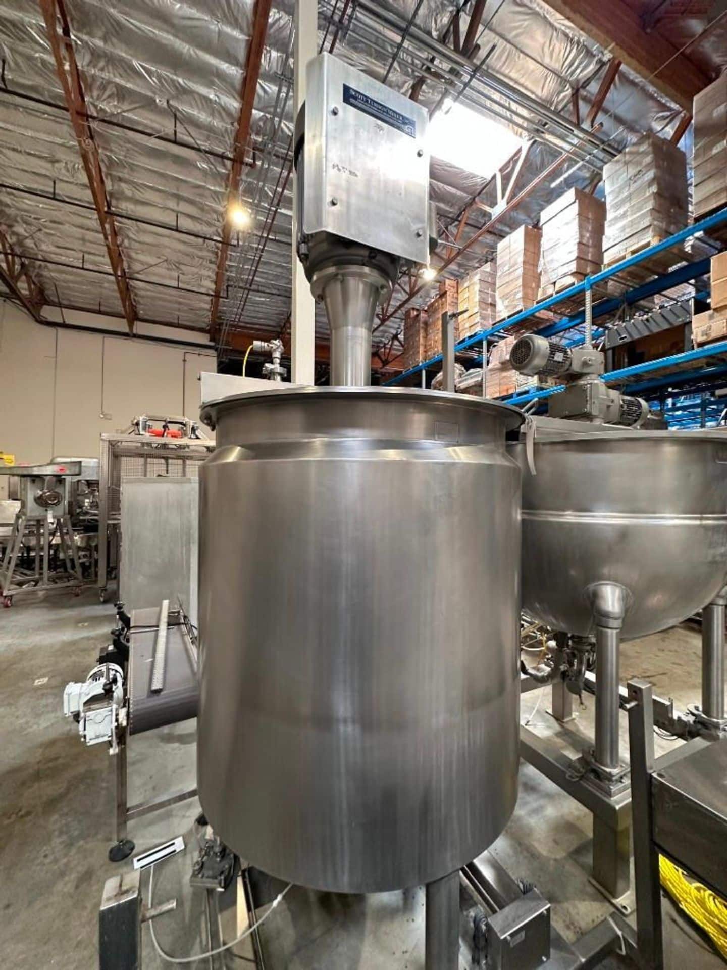 2006 275 gallon scott turbon mixer stainless steel homogenizing mixing kettle with adjustable baffles