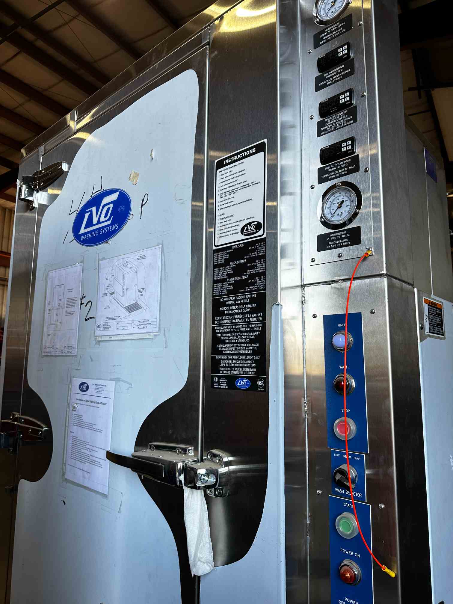 LVO Model RW1548 Pan and Rack Washer Includes 4 Rotating 5/5 Spray Arms