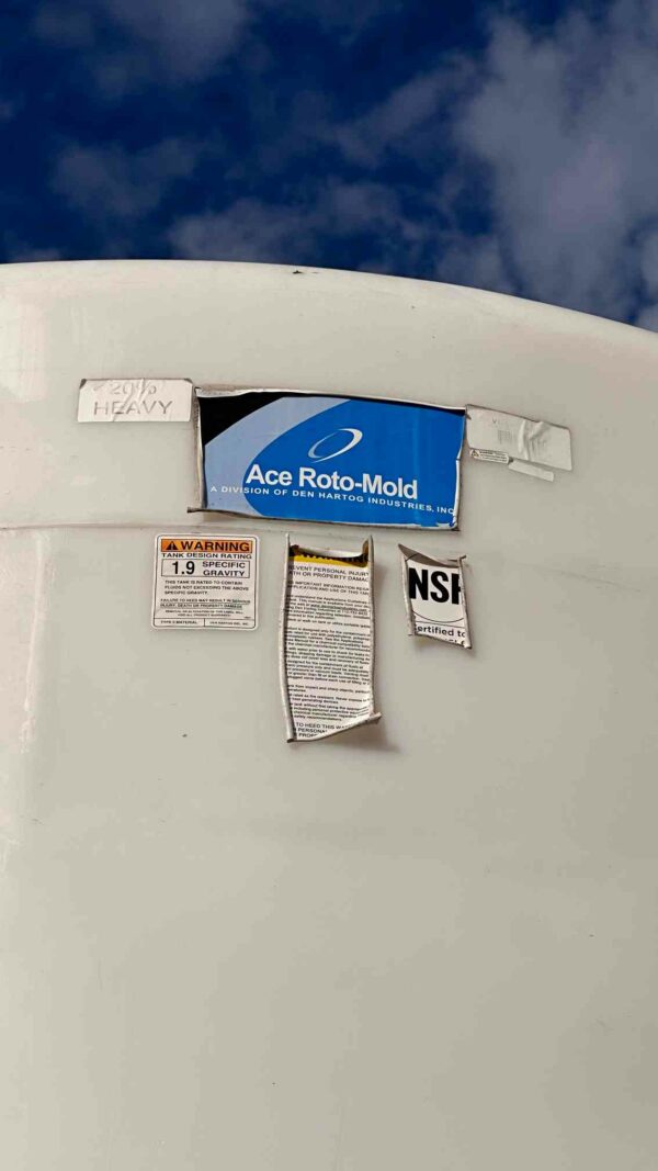 Ace Roto Mold 5000 Gallon HDPE Storage Tank