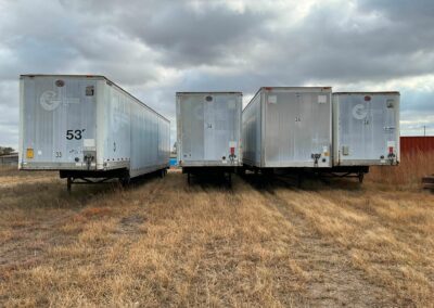4 semi-trailers 53 feet long with bad tires
