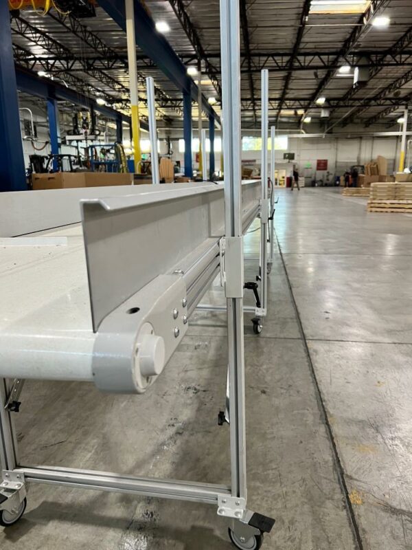 (3) 15' x 2.5' Cleated Belt Incline Conveyor