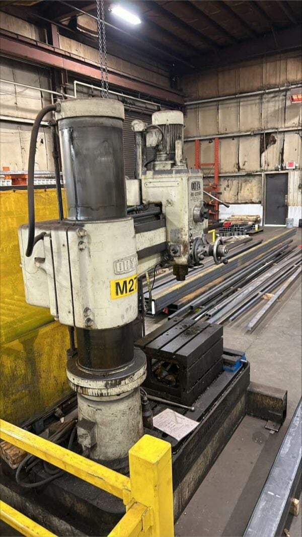4' x 13" Ooya, RE-1225H, Radial Arm Drill, With Box Table