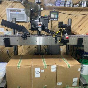 CTM Labeling Systems 360 Label Applicator with Flexlink Conveyor
