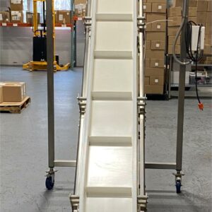 Fully WashDown Nae Pack Cleated Incline Conveyor with 10 Foot Discharge Height