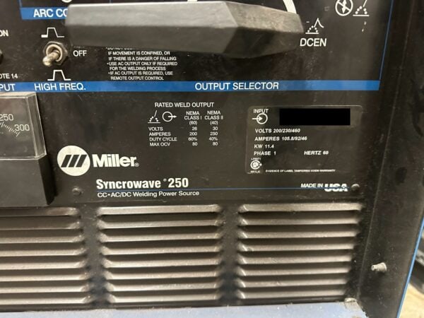 Miller Syncrowave 250 TIG Welder