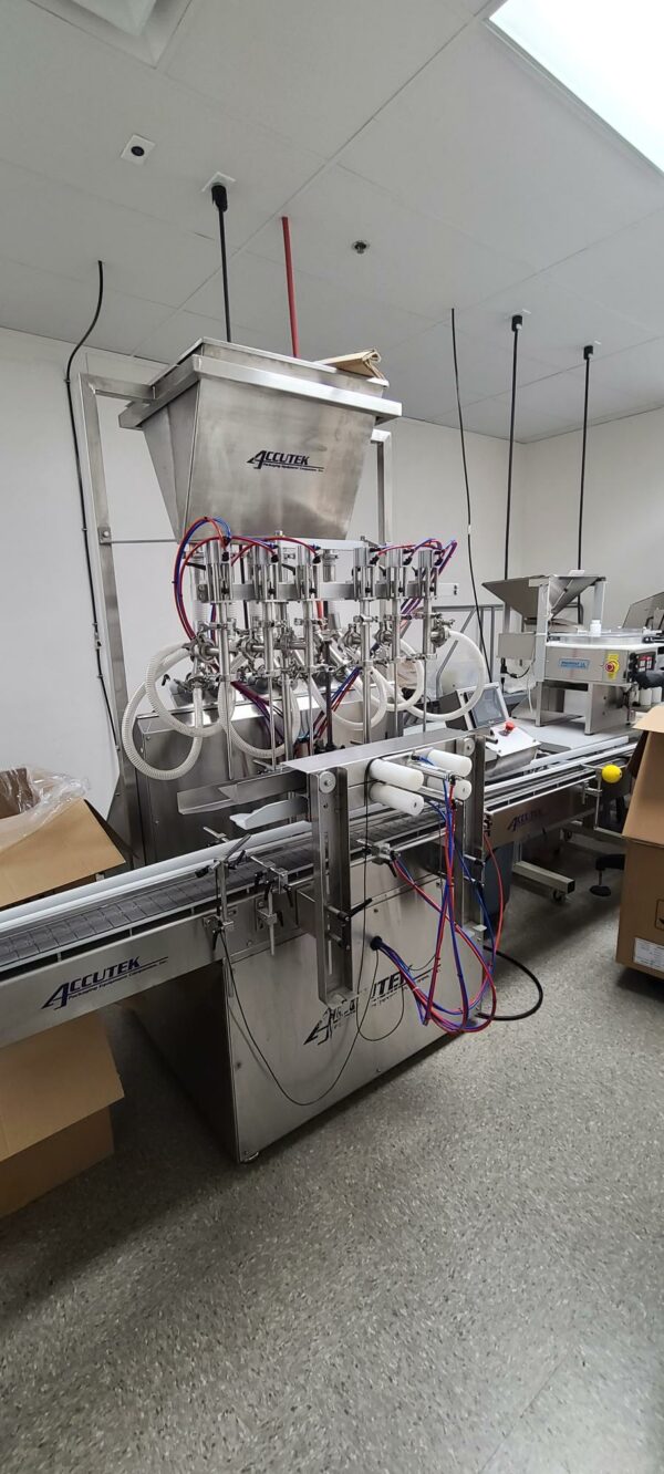 Accutek 02-526-000 6 Head Volumetric Piston Filler With 10' Conveyor