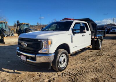2021 ford f350 crew cab dually diesel flatbed dump truck 19500 miles
