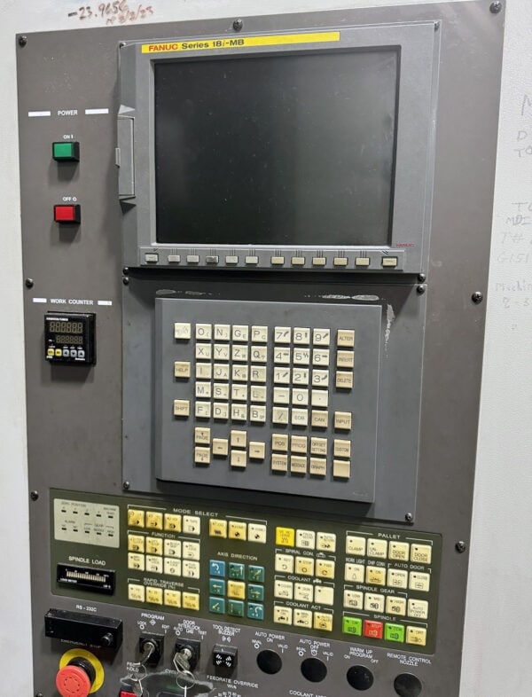 Hyundai Wia KH80G 800mm HMC, 2007 - 1000 PSI Coolant Thru Spindle, Cat 50, 80 ATC, Chip Conveyor, 32" Pallet - Image 2