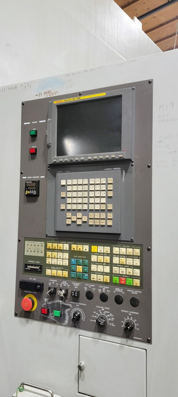 Hyundai Wia KH80G 800mm HMC, 2007 - 1000 PSI Coolant Thru Spindle, Cat 50, 80 ATC, Chip Conveyor, 32" Pallet - Image 10