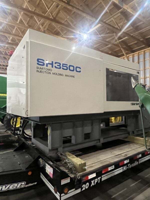 350 Ton 38.2 Oz Shot Sumitomo SH350C Injection Molding Machine, 1998 - Extremely Low Usage