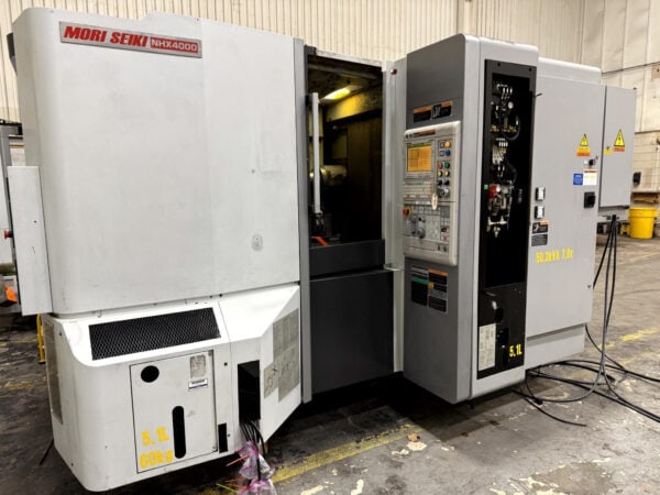 Mori Seiki NHX4000 400mm CNC HMC, 2012 - Tooling, ChipBlaster Coolant Filtration System, Chip Conveyor