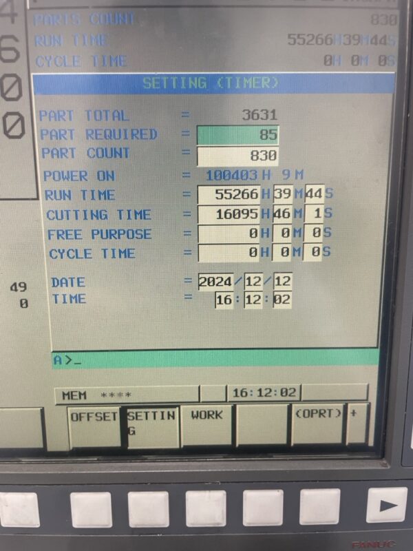 Matsuura H-Plus 630 HMC, 2007 - 630mm Pallets, TSC, Renishaw Probing, Full 4th Axis - Image 15