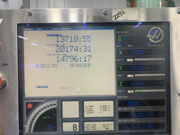Haas VF-3SS VMC, 2007 - Probing, TSC, Trunnion - Image 2