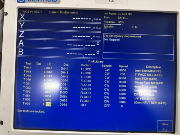 Millport Red Rhino CNC Knee Mill, 2006 - Troyke 5-Axis Rotary, Centroid M400 CNC Controller - Image 16
