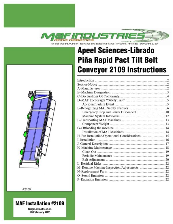 MAF Industries Rapid Pack Tilt Belt Conveyor with 10-Station Rapid Pack Table, 2021 - Image 2