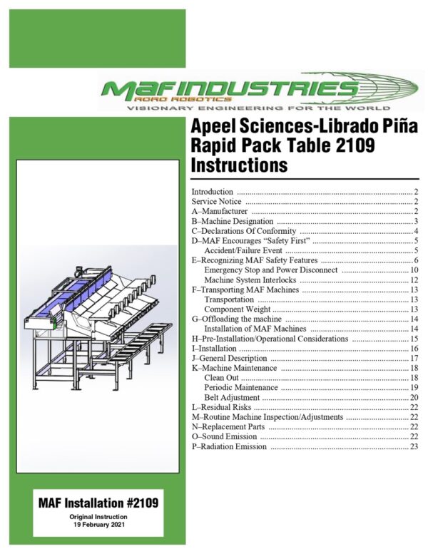 MAF Industries Rapid Pack Tilt Belt Conveyor with 10-Station Rapid Pack Table, 2021 - Image 27