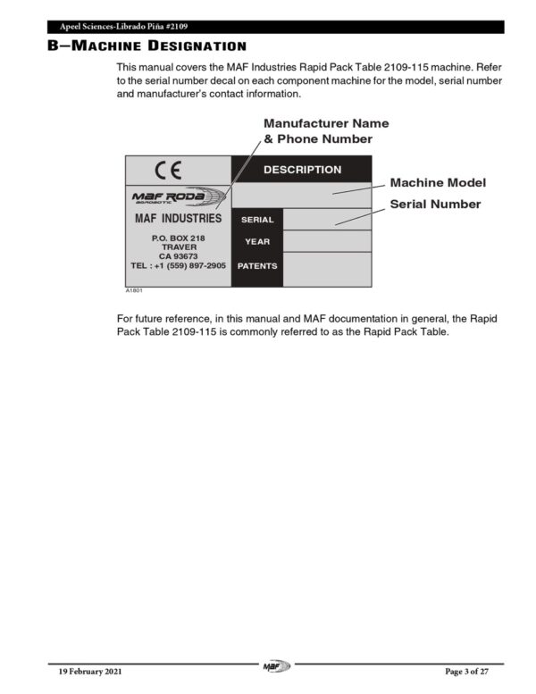 MAF Industries Rapid Pack Tilt Belt Conveyor with 10-Station Rapid Pack Table, 2021 - Image 29