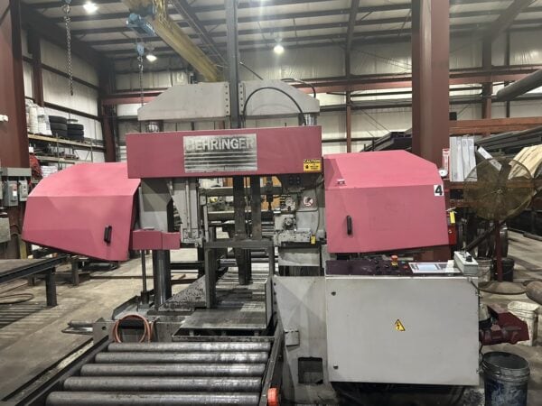20" x 20" Behringer Model HBP-530A Automatic Horizontal BandSaw, 1998 - 50' of Conveyor Included