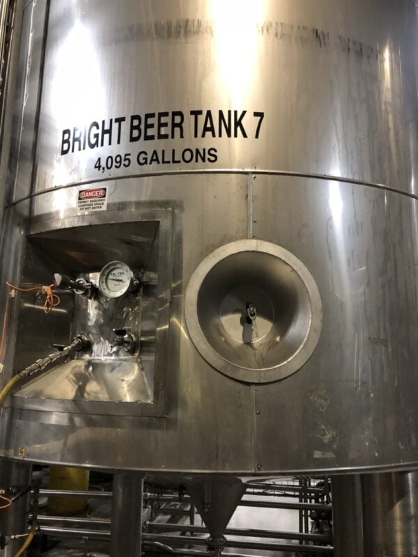 4,095 Gallon Krones Stainless Steel Bright Tank - Tank 7