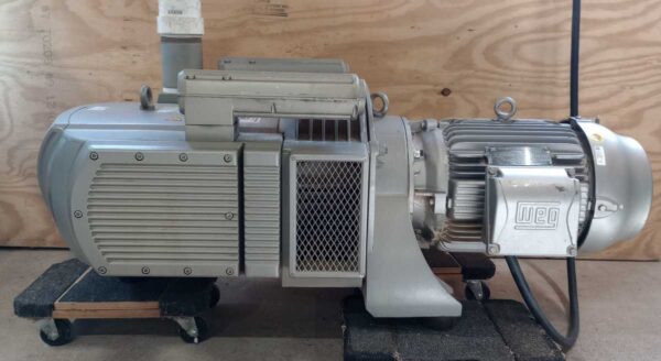 25 HP Becker VTLF 2.500/0-79 Vacuum Pump, 2019 - Single Phase Ready, Vectrue CFW-11 Inverter Included, Single Stage, Oil Free, Low Usage