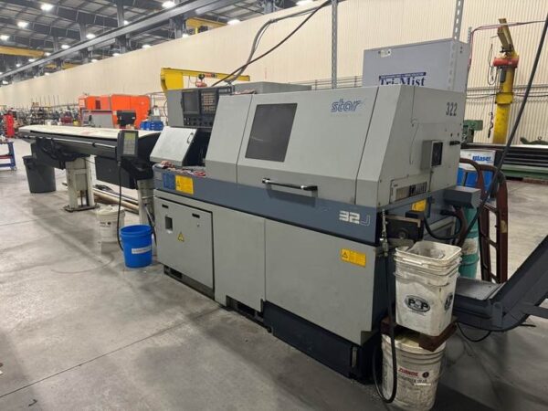 Star Swiss SR32J Swiss Lathe, 2011 - LNS Hydrobar Barfeed, Chip Conveyor, Fanuc 18i-TB Control