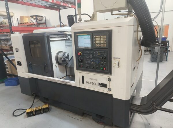 Hwacheon Hi-Tech 200A CNC Lathe, 2009 - Fanuc Oi-TC Control, Mist Buster, Chip Conveyor and Tailstock
