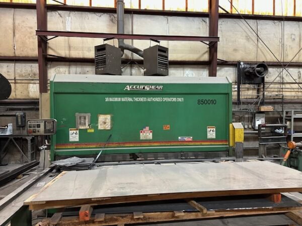 1/2" x 10' AccurShear 850010 Hydraulic Shear, 2001 -  Backgauge
