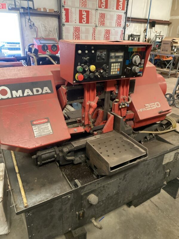 10" x 10" Amada HFA250W Fully Automatic Horizontal Bandsaw, 1989