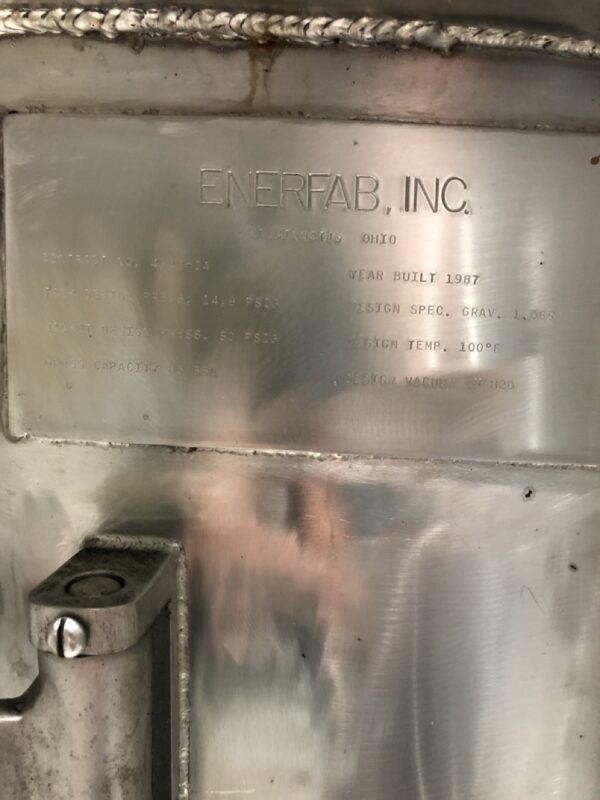 2,480 Gallon Enerfab Stainless Steel Bright Tank - Tank 3 - Image 2