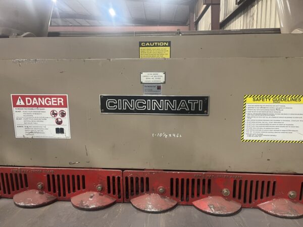 3/8" x 10' Cincinnati 2510G CNC Mechanical Power Squaring Shear, 1985 - Backgauge - Image 4