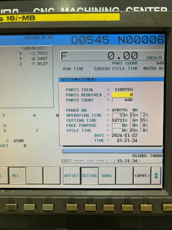 Kitamura 2XiF Spark Changer VMC, 2004 - TSC, 15K RPM Spindle - Image 6