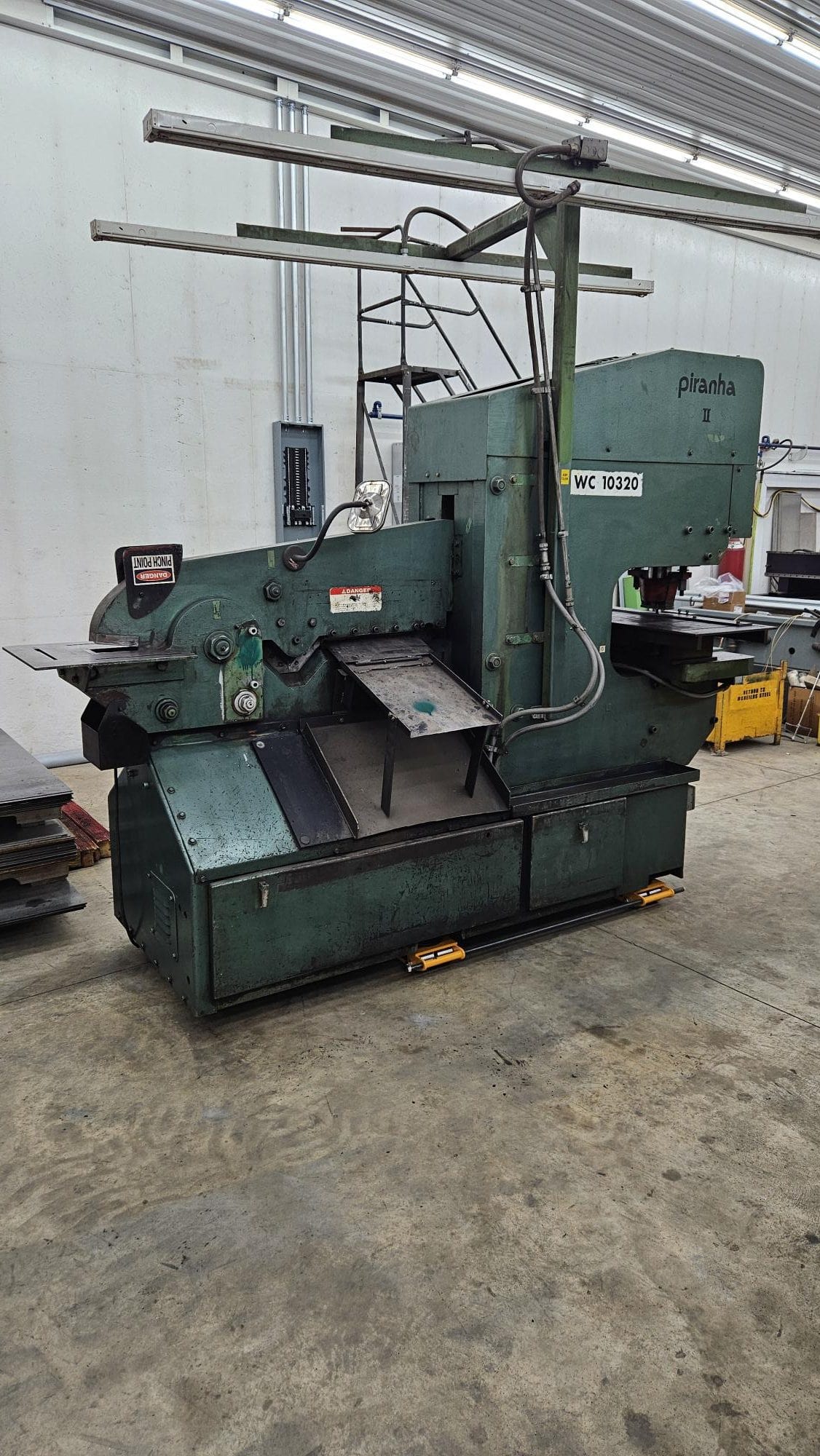 110 Ton Piranha PII-110 Dual-Operator Hydraulic Ironworker, 2000 - Tooling Available
