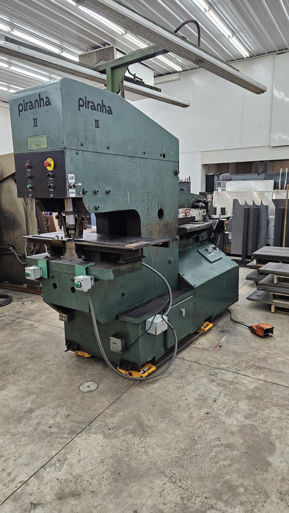 110 Ton Piranha PII-110 Dual-Operator Hydraulic Ironworker, 2000 - Tooling Available - Image 3