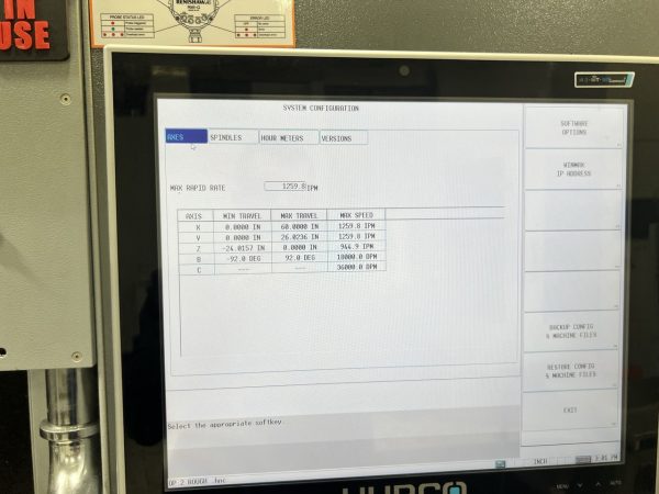 Hurco VMX60-SRTi 5 Axis VMC, 2024 - CTS, Mist Collector, Tooling, Low Hours - Image 5