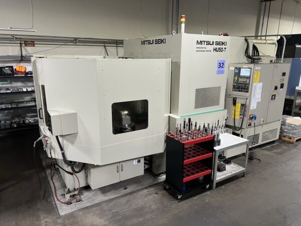 Mitsui Seiki HU50-T 5-Axis HMC, 2016 - 240 Tool ATC, Chip Conveyor, Fanuc 30iB Control