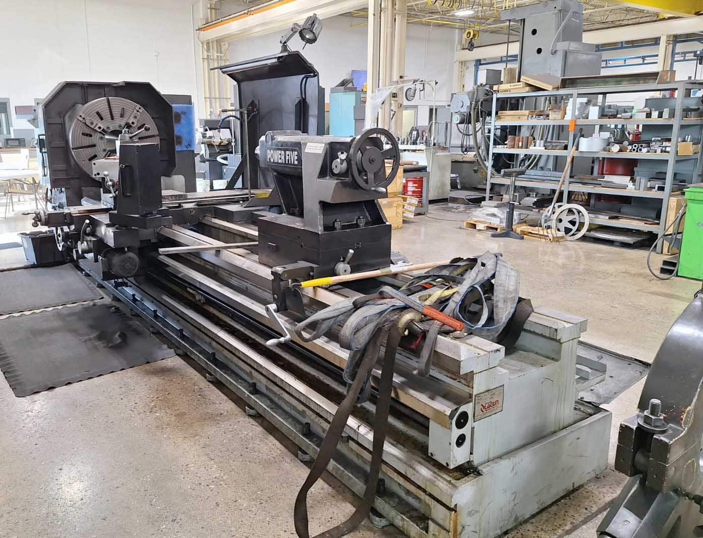 American Turnmaster Power Five 45" x 160" Engine Lathe, 2014 - 10" Bore, DRO, Steady Rests, Rear Chuck Mount